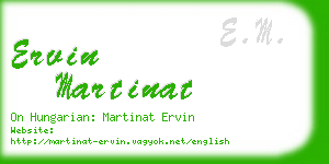 ervin martinat business card